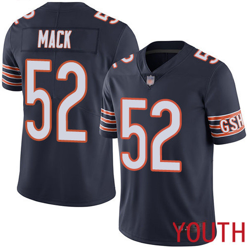 Chicago Bears Limited Navy Blue Youth Khalil Mack Home Jersey NFL Football #52 Vapor Untouchable
